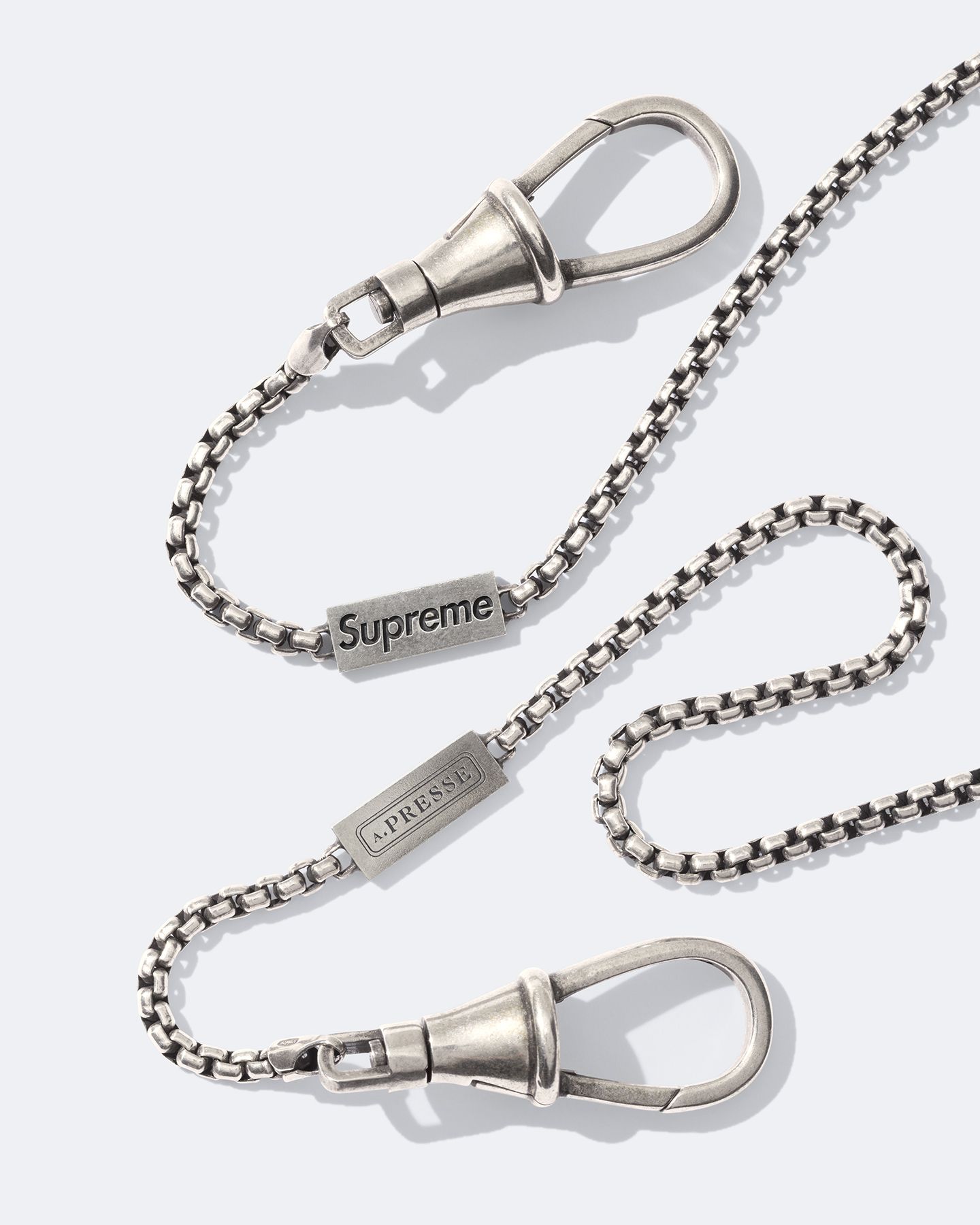 Supreme®/A.PRESSE Sterling Silver Classic Key Chain view 2